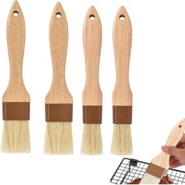 4 Brochas Para Cocina, Set De Cepillos De Cerda Natural, Para Hornear Y Asar, Para Aplicar Salsas Y Adobos, Herramientas Utensilios De Cocina Profesional, Cerdas Suaves Y Duraderas