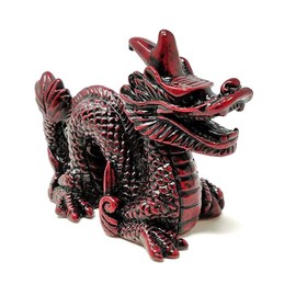 JRose Collections Red Dragon Statue Money Dragon Feng Shui Chinese for Prosperity and Good Fortune - 7.5cms High Gothic Decorative Ornament Ideal for Womens Gifts and Collectible Figurines. JR1068