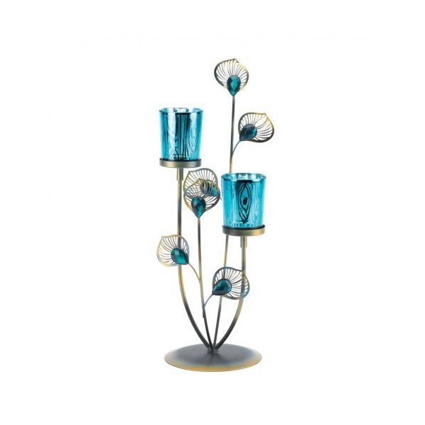 Home Locomotion - Peacock Plume Candleholder (pack of 1 EA)