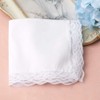 HOULIFE Ladies 100% Cotton Handkerchiefs Soft Pure White Lace Wedding
