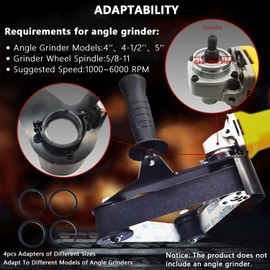 Belt Sander Adapter for Angle Grinder,Pipe Tube Polishing Sanding Attachment, US 5/8-11 Thread,Professional Polishing Tool for Rust Removal,Metal Working,Woodworking (20Pcs Belts).
