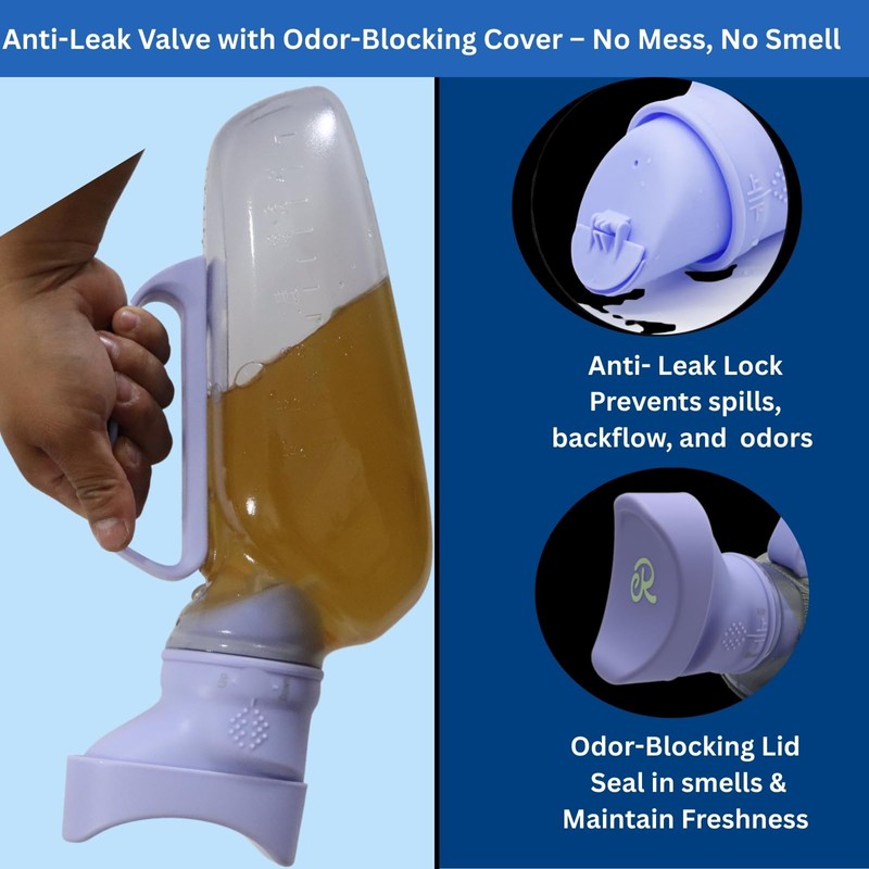 Retrona Female Portable Urinals - on Bed Women Pee Bottle