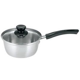 Kakusee NW-01 Niruwaka One-Handed Pot, 6.3 inches (16 cm), Full Water, 0.4 gal (1.4 L), Rust-resistant, Stainless Steel, Glass Lid, Lightweight, Induction Compatible, Silver