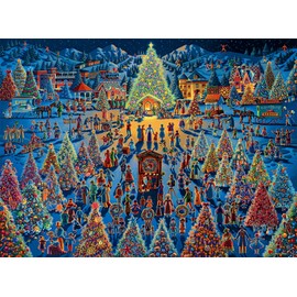 Buffalo Games – Dowdle - Festival of Trees - 1000 Piece Christmas Jigsaw Puzzle - Festive Holiday Puzzles for Adults – Precision-Cut Pieces, Winter Artwork, and Hours of Relaxing Fun