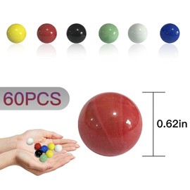 60 Pcs 0.63 Inch Glass Marbles for Marbles Game, Home Decoration, 6 Colors