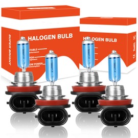 HMCYCI Halogen Headlight Bulbs For Nissan Sentra 2013-2019 Light Bulbs, H9/H11 High Beam & H11 Low Beam Replacement Bulbs, 5000K White, 12V 100W, plug and play,300% More Brightness,Pack of 4