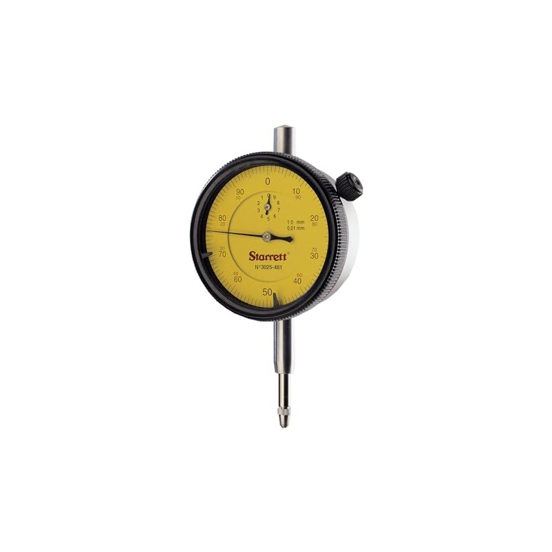 Starrett 3025-481 Dial Indicator Range: 10mm, Dial Reading: 0-100