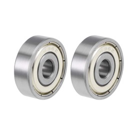 sourcing map Pack of 2 Grooved Ball Bearings 636ZZ Z2 Double Shielded Carbon Steel 6 mm x 22 mm x 7 mm