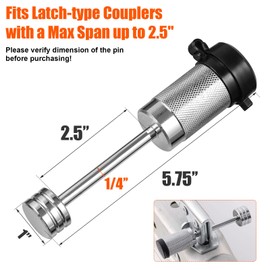 CZC AUTO Cerradura de acoplamiento para remolque de 1/4 pulgadas de diámetro de 6,35 cm de ancho para acoplador tipo pestillo, cerradura de remolque con revestimiento cromado con llaves para remolque, barco, camión, remolque, coche RV