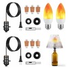 2 Set DIY Wine Bottle Lamp Kit with E26 LED