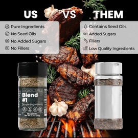 Santa Cruz Paleo Seasoning (Blend #1), Gluten Free, Keto, Sugar Free, and Paleo, Rosemary, Sea Salt, Granulated Garlic, Black Pepper, All Purpose Spice Blend Seasonings for Cooking, Grilling, 3.5 oz