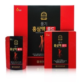 Hwangbongjeong 풍기인삼농협 황풍정 풍기홍삼액골드 80ml x 60포/ 쇼핑백 포함 Fongsix Ginseng农协 Huangfengzheng Premium Ginseng Liquid 80ml x 60包/含购物袋