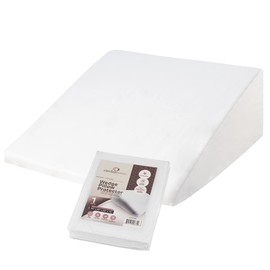 CirclesHome Wedge Pillow Cover 100% Cotton, Zippered Wedge Pillow Case Protector, Soft, Hypoallergenic & Breathable - 25x25x10x2”