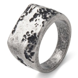 KIRTIJW Mens Signet Rings Stainless Steel Gothic Punk Vintage Fashion Pinky Signet Band Ring Jewelry for Men Size 13