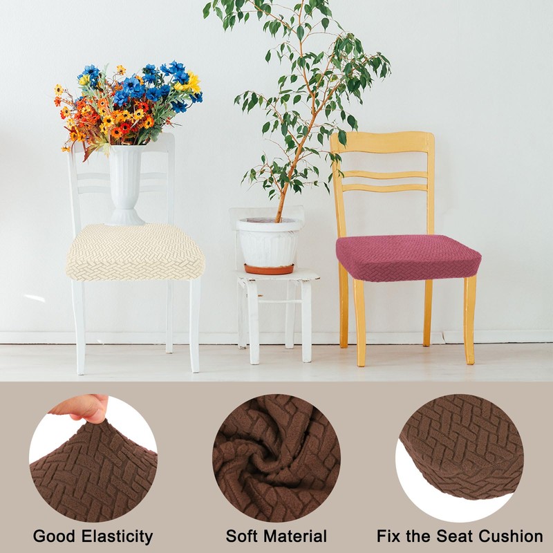 sourcing map 4Pcs Stretch Jacquard Seat Covers, Dining Chair Seat