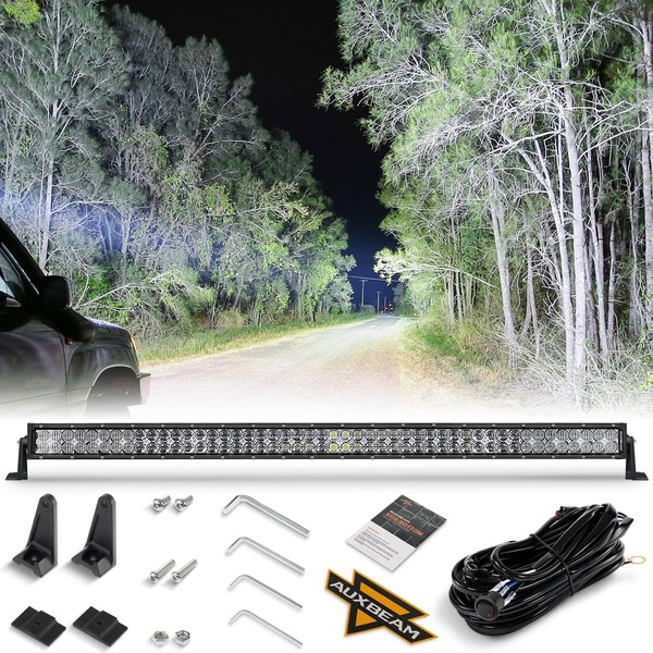 Auxbeam 50 Inch LED Light Bar 288W, 5D Lens Waterproof