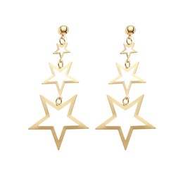 Wedity Vintage Hollow Pentagram Leaves Earrings Stars Jewellery for Women and Girls (Star)