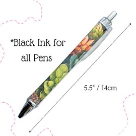 8PC Cactus Pens Ballpoint Writing Pen Black Ink for School Classroom Office Desk Decor Supplies Decoration Theme Notebook Journal Western Stuff Party Favor Stationary Souvenir Novelty Gifts