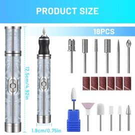 Leogony Electric Nail File for Thick Toe Nails, 4 Speeds Nail Grinder for Thick Toenails Set for Various Nails and Shapes (18 Grinding Heads)