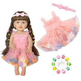 Baby Puppe Kleidung Kompatibel mit Baby neu geboren Kleidung 18-22 Zoll Puppe, Puppe Kleidung für 45-55cm Outfits Süße Baby Puppe Outfits ,Rosa Poufy Saree für Ihre Bedürfnisse