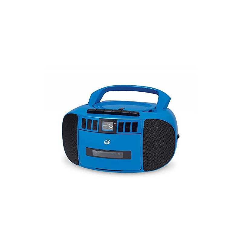 GPX BCA209BU Portable Am/FM Boombox with CD and Cassette Player,