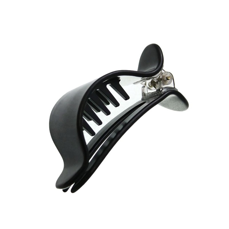 VingTAINE H7742-BK- Hair Clip, Marble Pattern, Nuance, Wide, Wide Ponytail,