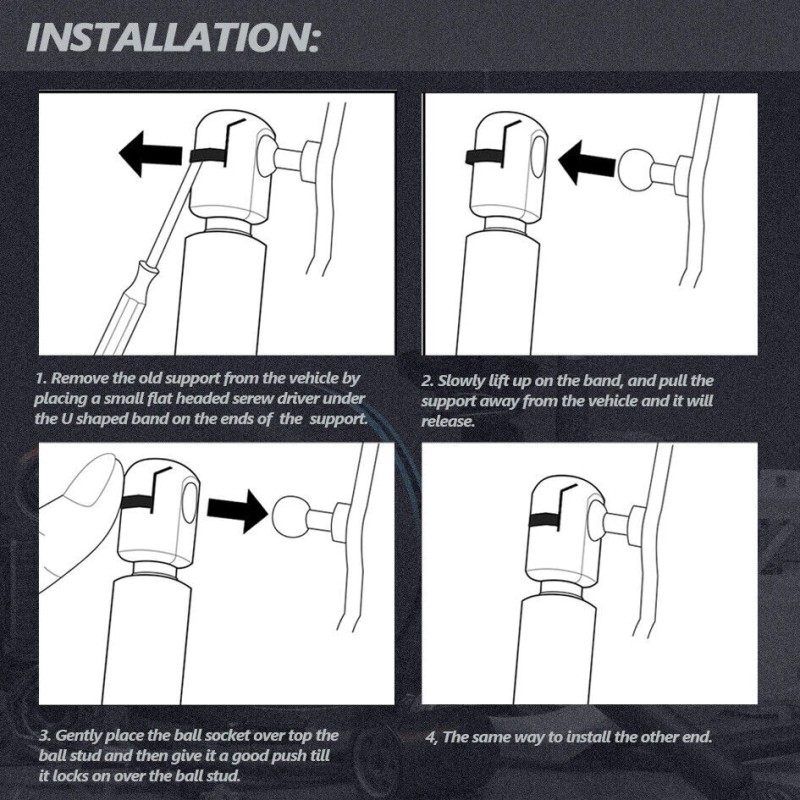 BOXI 2Pcs Rear Hatch Tailgate Lift Supports Struts For Subaru