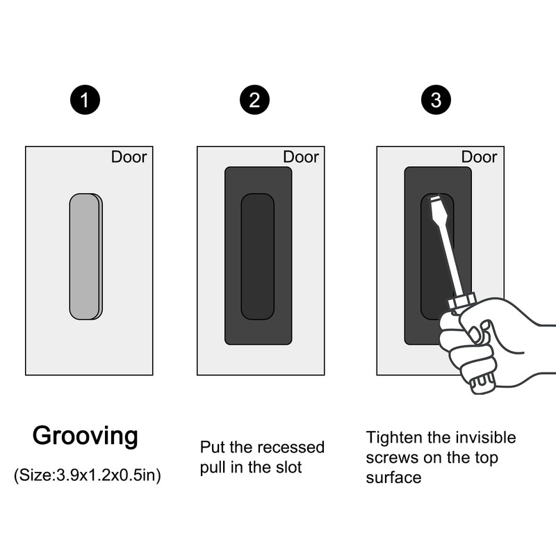 Recessed Finger Flush Pulls - Hadnles Fit Wardrobe Doors, Pocket