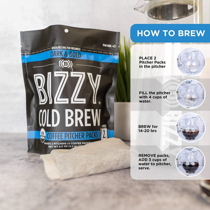 Bizzy Organic Cold Brew Coffee | Dark & Bold Blend