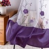 SIMPVALE Sheer Voile Floral Embroidery Curtains with Eyelets Transparent Curtain
