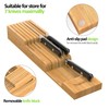 Thalomely Bamboo Kitchen Drawer Organizer, Expandable Utensil Organizer with Removable