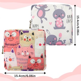 2Pcs Sanitary Towel Holder，Period Bag Sanitary Napkin Storage Bag Sanitary Pouch with Zipper Portable Pantyliners Bag for Women Teen Girls Ladies