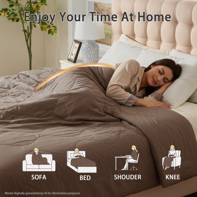 Heated Blanket King Size 90"x104", 6 Heat Levels, 10H Auto-Off,