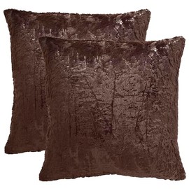 SAFAVIEH Kiki Dark Truffle Throw Pillows (Set of 2), 20" x 20"