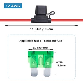 SCOOYUCK Pack of 5 12 AWG Fuse Holder 12 Volt, Standard Medium ATC/ATO Car Blade Fuse Holder, Equipped with Fuse (30 A x 5 & 40 A x 5) Suitable for Standard Fuse Holder for Cars, Trucks, etc