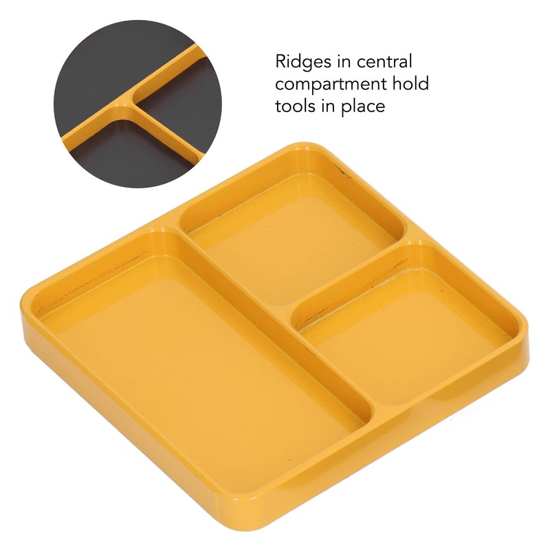 Metal Magnetic Tray, Heat Resistant Yellow Magnetic Tray, Keeping Organized