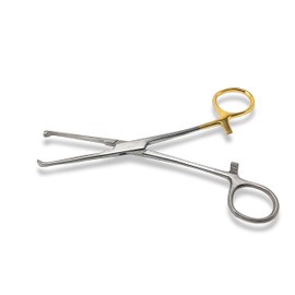 Gold Ring Allis Tissue Forceps with 4x5 Teeth, 6 in.