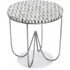 Adore Decor Zahra Round Side Table Black and White