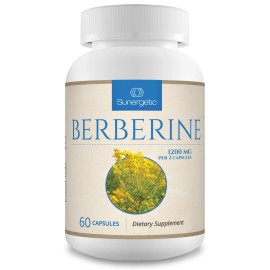 Sunergetic Berberine Supplement-1200mg of Berberine HCI Per Serving-60 Capsules
