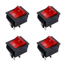Set of 4 Toggle Switches 230 V, Rocker Switch 230 V, Built-in Switch 230 V/20 A/125 V Small Home Use, Indoor On/Off with Control Switch Integrated Machine Switch, Light Switch, Built-in Push Button