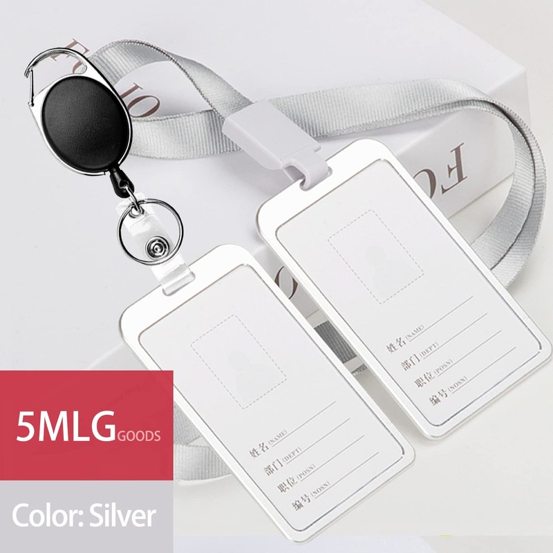 Metal ID Badge Holder for Women Men 5mlggoods Aluminum Retractable