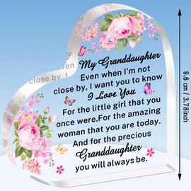 TTOVEN Granddaughter Gifts Granddaughter Birthday Gifts Graduation Gifts for Her Granddaughter Plaque