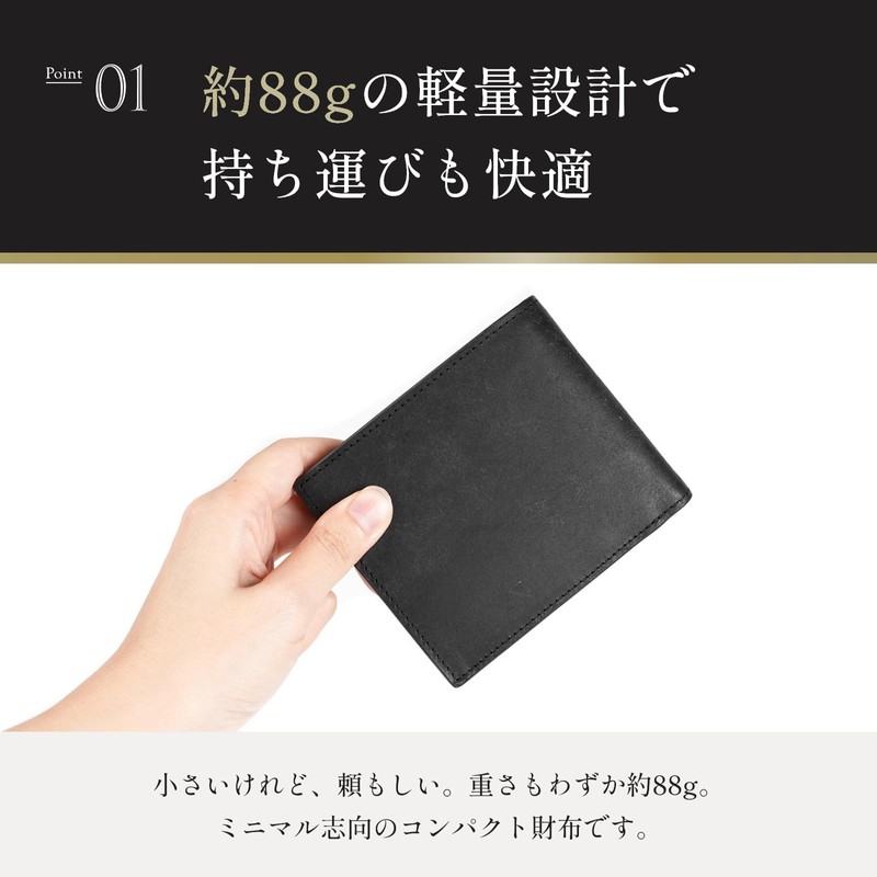 Boosters Pueblo Bifold Wallet with Coin Pocket, Genuine Leather, Slim,