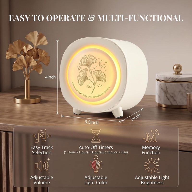 White Noise Machine Sound Machine with 20 Soothing Sounds with