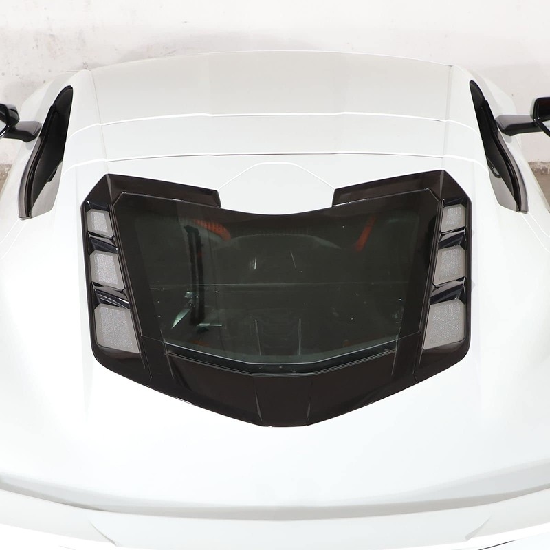 Car Craft Perforated Rear Hood Vent Grille Inserts, Polished Stainless