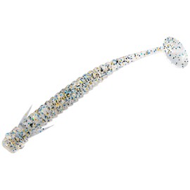 Dr.Fish 10 Pack Swimbait Paddle Tail Soft Lure 3'' Soft Plastic Bass Lure Worm Minnow Shad Lure for Bass Trout Crappie Walleye Softbait Fishing Lure Freshwater Transparent Blue Flash