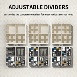 Aokeyee Shoe Organizer for Closet,2 Pack Foldable Shoe Storage Organizer Box Bin with Adjustable Dividers and Clear Cover, Fits up to 16-32 Pairs