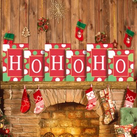 6 Pack Christmas Gift Boxes HO HO HO Large Decorative Boxes with Lids Christmas Table Centerpieces Decoration 2 Sizes Xmas Holiday Present Box Shirt Box for Birthday Party Favors Decor