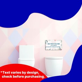 GEEKBEAR Do Not Flush Bathroom Sign - 2 Pack Acrylic, Unique, Durable - 6.3 x 3.8 in (Flower)