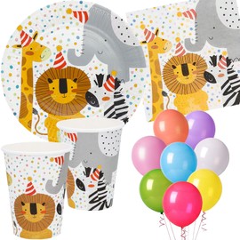 Wild Animals 8 Plates for Children's Birthday Parties and Zoo Party Wild Animals Safari Children Birthday Party Plates Paper Plates
